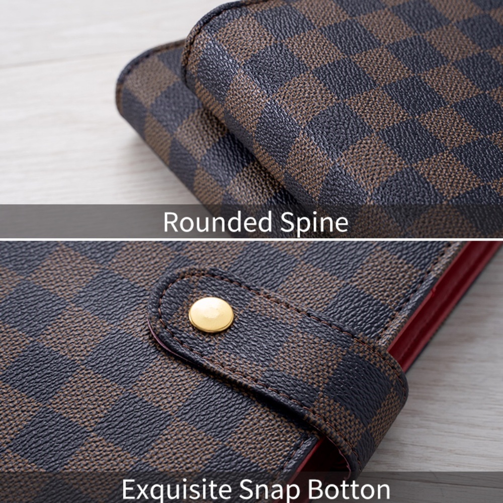 SOLD! A5 A6 Brown Red | Gold-tone 6-Ring Binder | Agenda | Planner 2pc Set - Picture 8 of 12